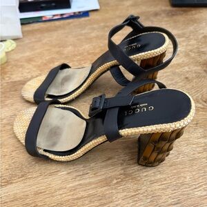Gucci Black and bamboo heels Sandals